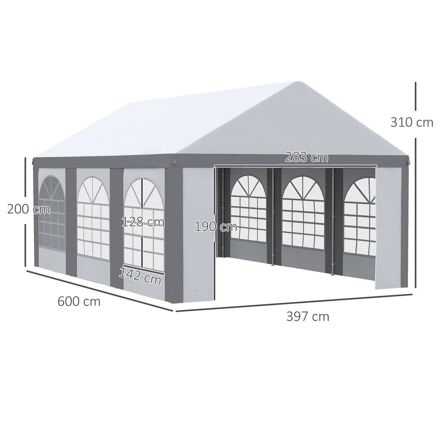 6 x 4m Galvanised Party Tent