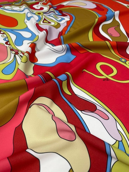 Colorful Abstract Swirl Pattern Fabric