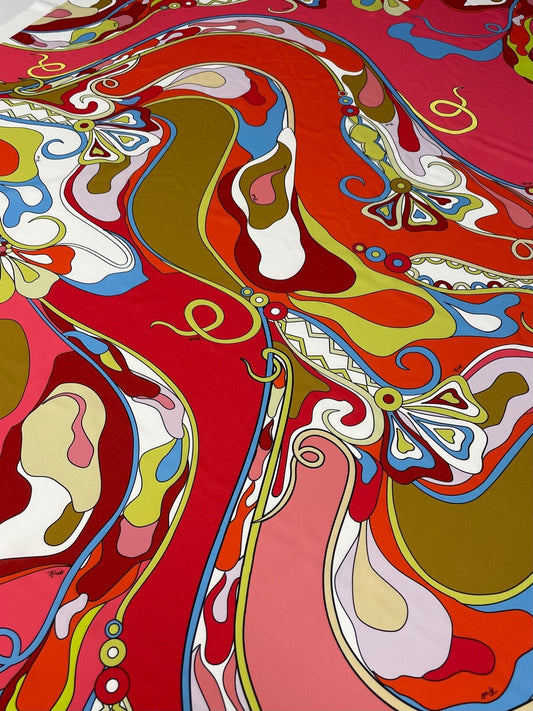 Colorful Abstract Swirl Pattern Fabric