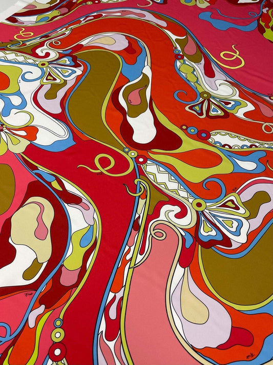 Colorful Abstract Swirl Pattern Fabric