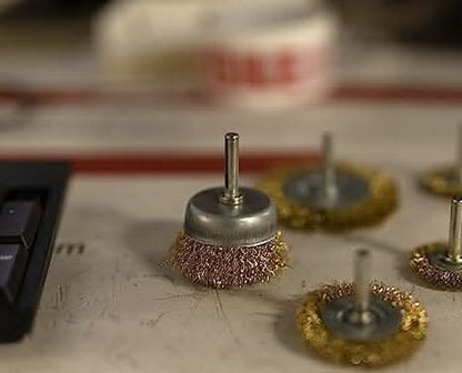 6pc Wire Wheel and Cup Brush Set - Rotary Power Drill Rust Paint Remover