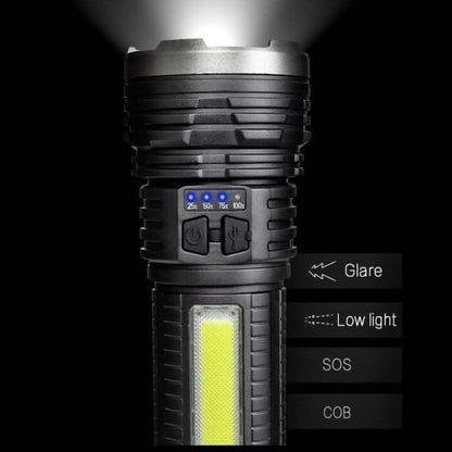 Bright ABS Rechargable Torch with USB Charging Port