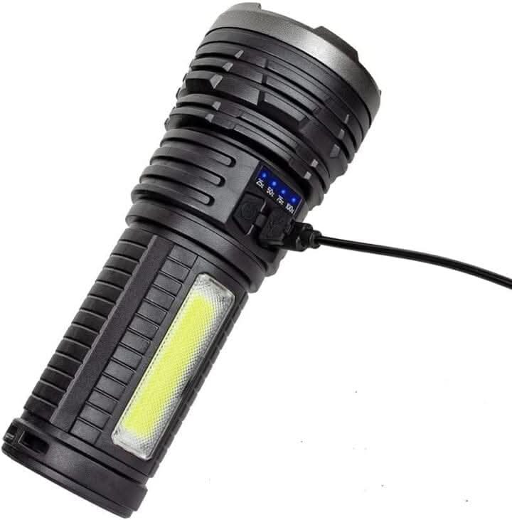 Bright ABS Rechargable Torch with USB Charging Port