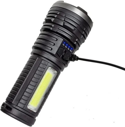 Bright ABS Rechargable Torch with USB Charging Port