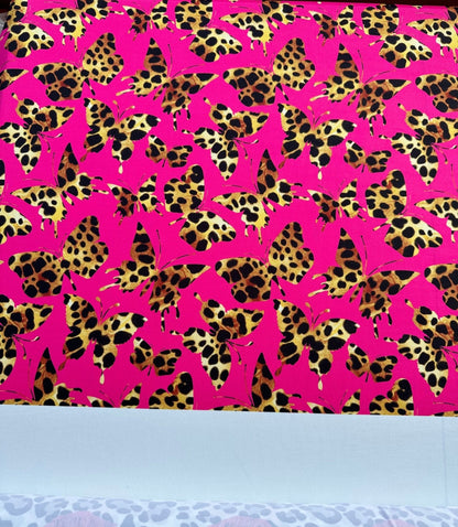 Hot Pink Butterfly Pattern Fabric