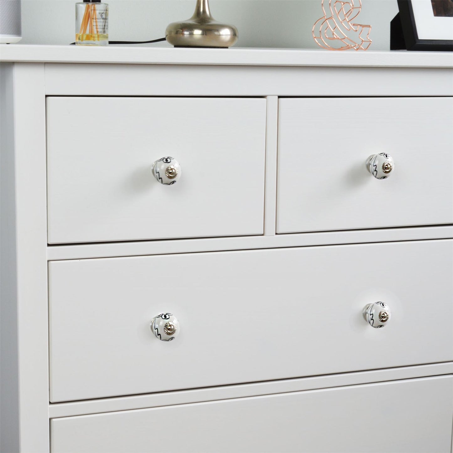 Round Geometric Ceramic Cabinet Knob