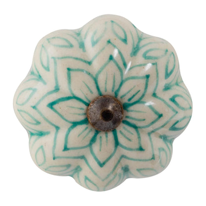 Vintage Floral Ceramic Cabinet Knob
