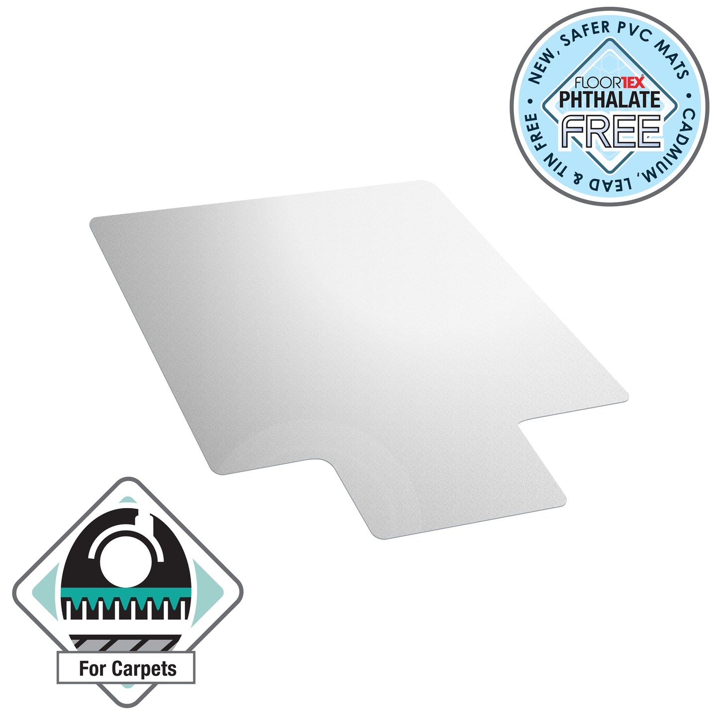 Advantagemat® Vinyl Lipped Chair Mat for Carpets up to 6mm - 90 x 120cm