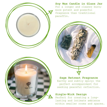 Soy Wax Scented Candle - 160g - Sage Retreat
