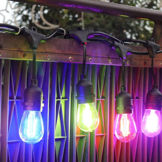 30M / 98FT Outdoor Elite Festoon Multi-Colour LED Waterproof Heavy Duty Connectable String Lights