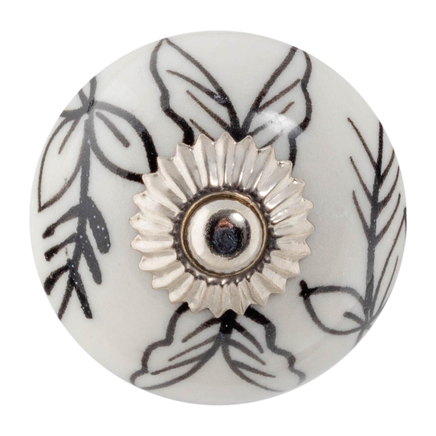 Round Geometric Ceramic Cabinet Knob