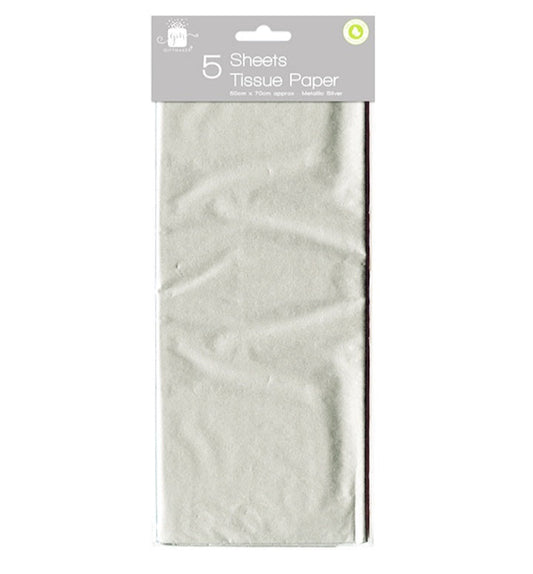 Tissue paper sheets - metallic silver