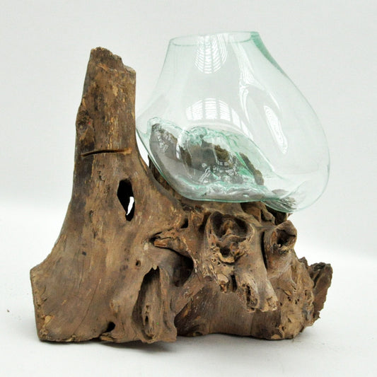 #5 L TEAK ROOT BLOWN GLASS