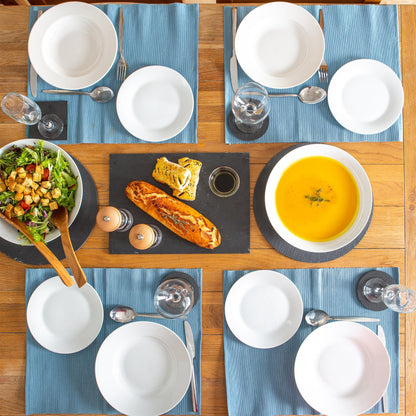 45cm x 34.5cm Ribbed Cotton Placemats - Pack of Six