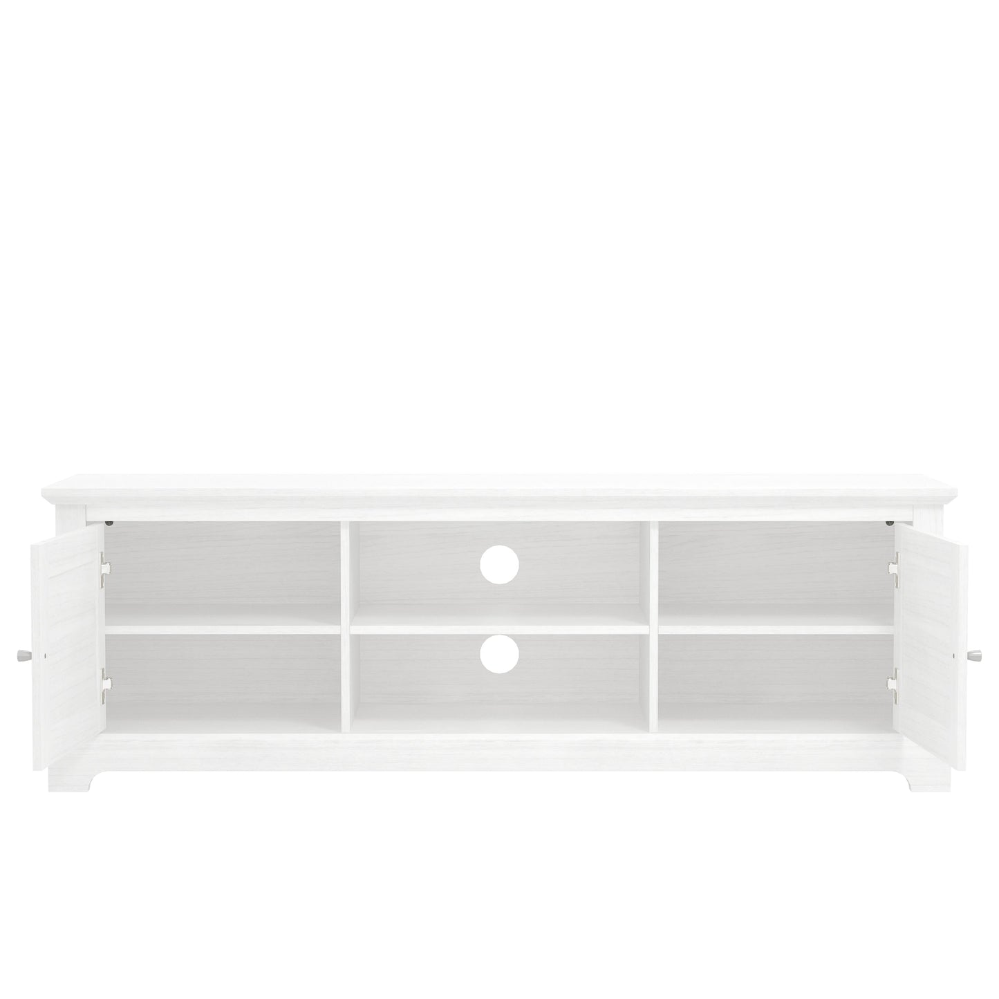 Salcombe TV Unit White 6 Shelves 2 Doors