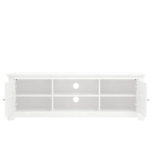 Salcombe TV Unit White 6 Shelves 2 Doors