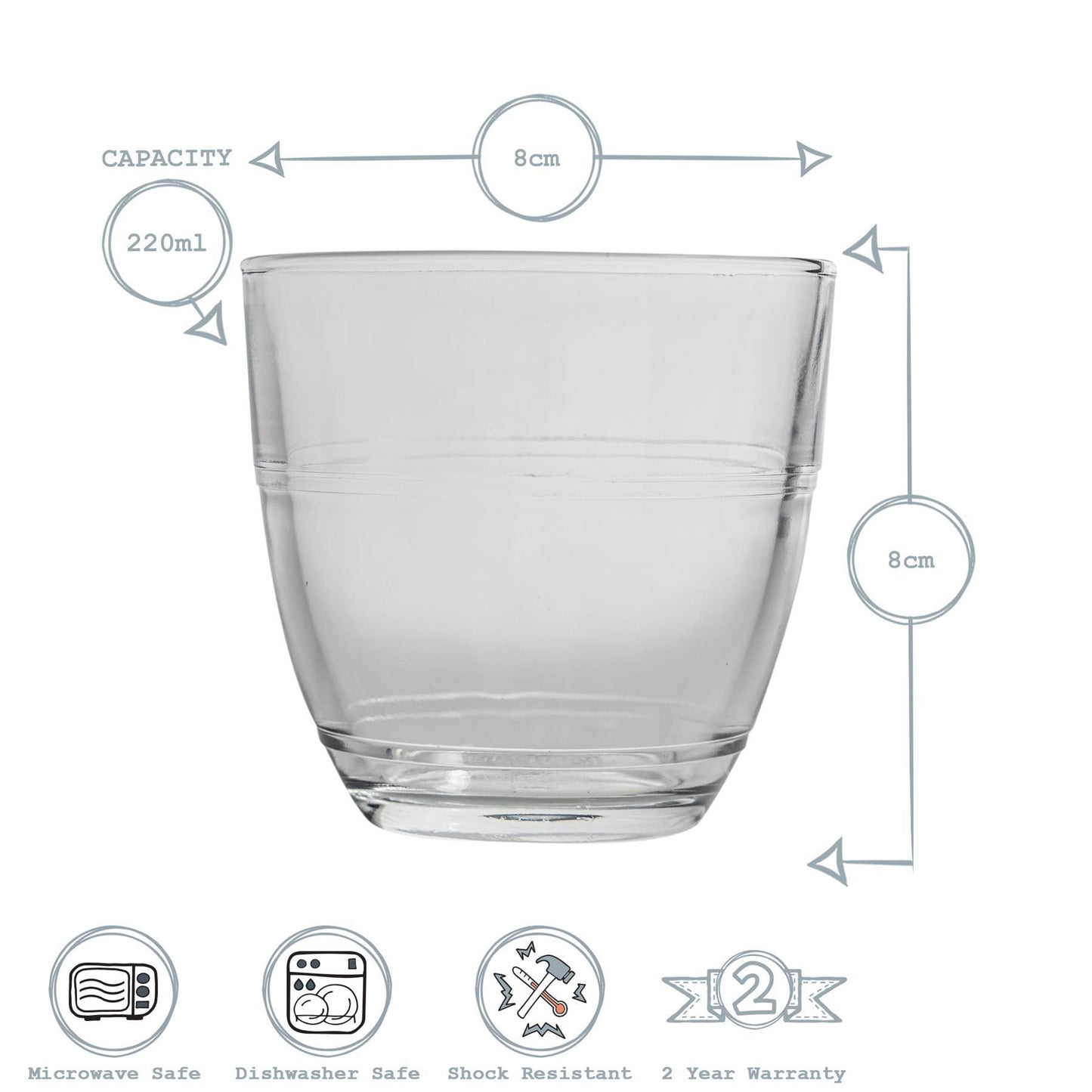 220ml Gigogne Water Glasses - Pack of Six