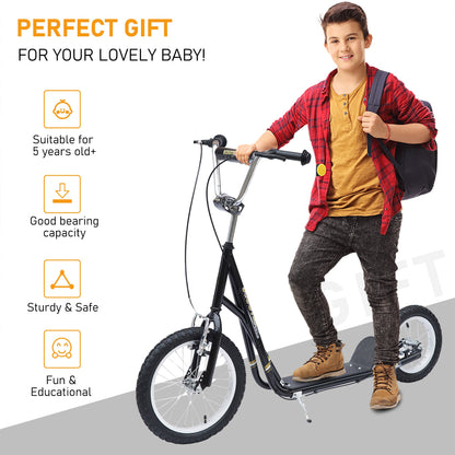 Teen Stunt Scooter Push Kick Scooters for Kids with Rubber Wheels Adjustable Handlebar Front Rear Dual Brakes Kickstand