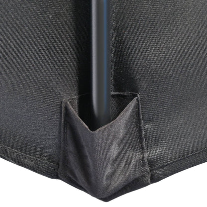 3M Half Parasol Semi Round Umbrella Patio Metal Frame Crank Handle for Balcony-- NO BASE INCLUDED