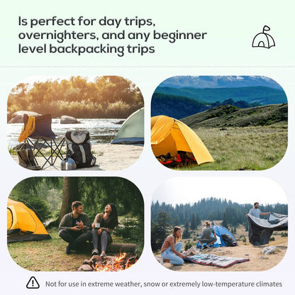 5-6 Man Dome Camping Tent Hiking Shelter UV Protection 3000mm Water Resistant Tunnel Tent - Dark Green