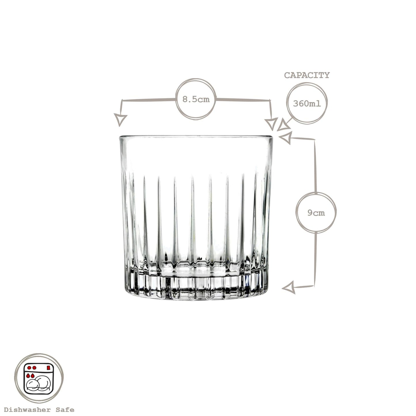 4 Piece Crystal 340ml Mixology Whisky Glass Set