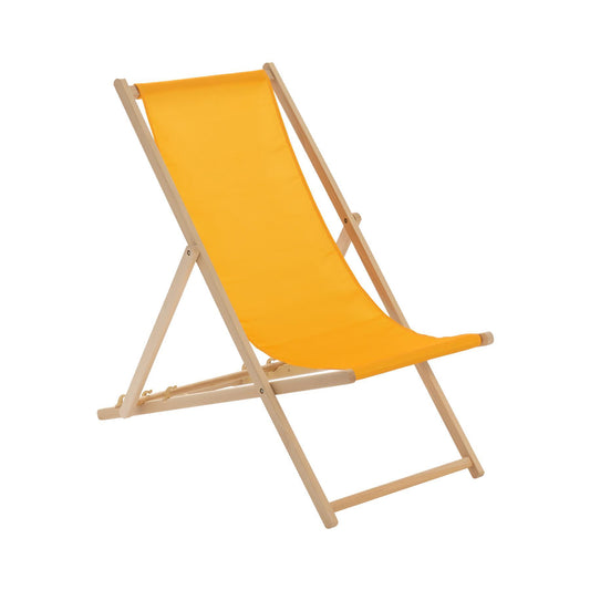 Mustard Folding Wooden Deck Chair