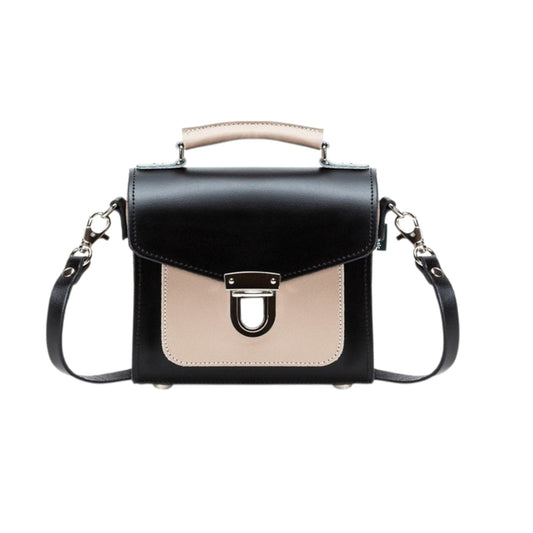 Handmade Leather Sugarcube Handbag - Cafe Noir