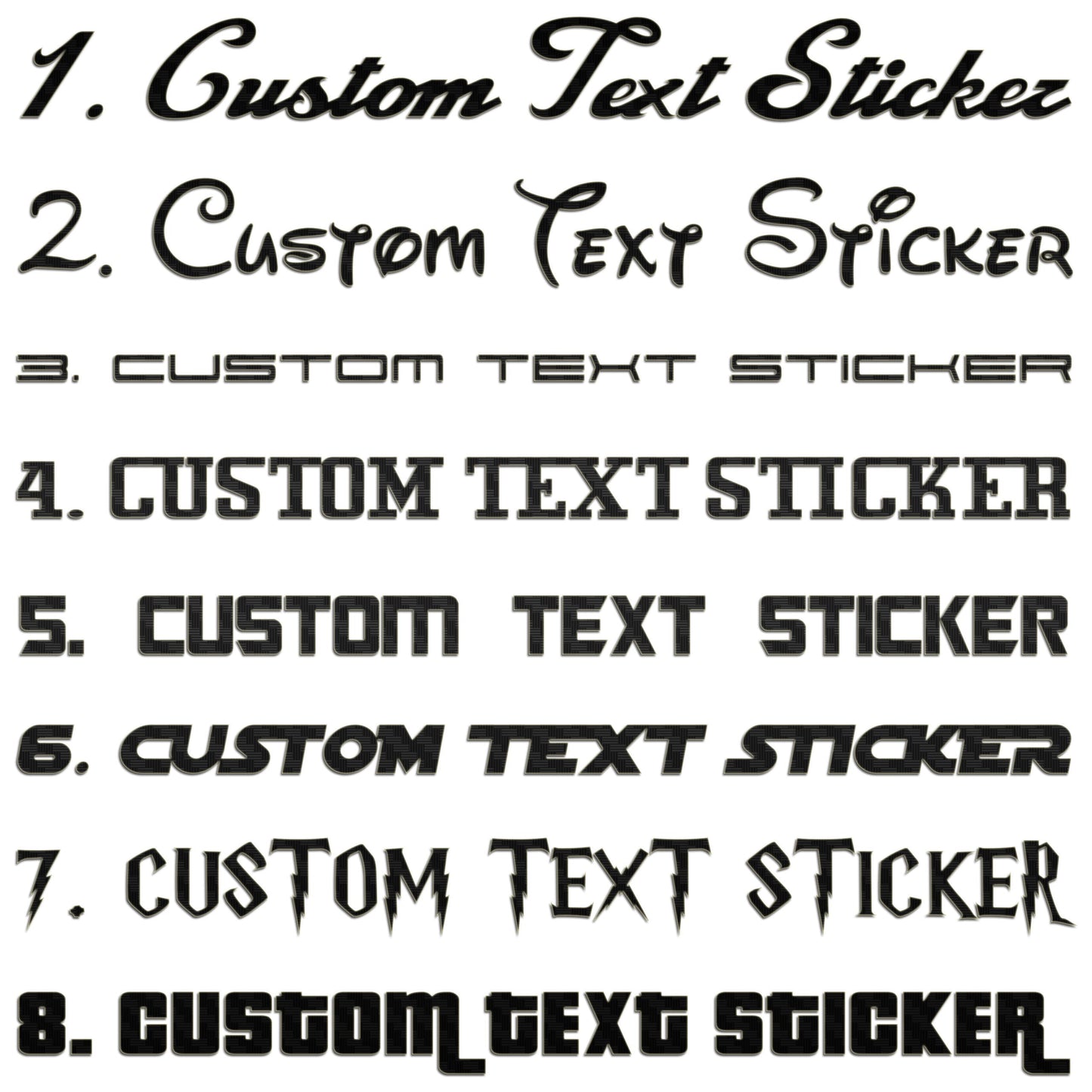 Famous Fonts Custom Text Sticker