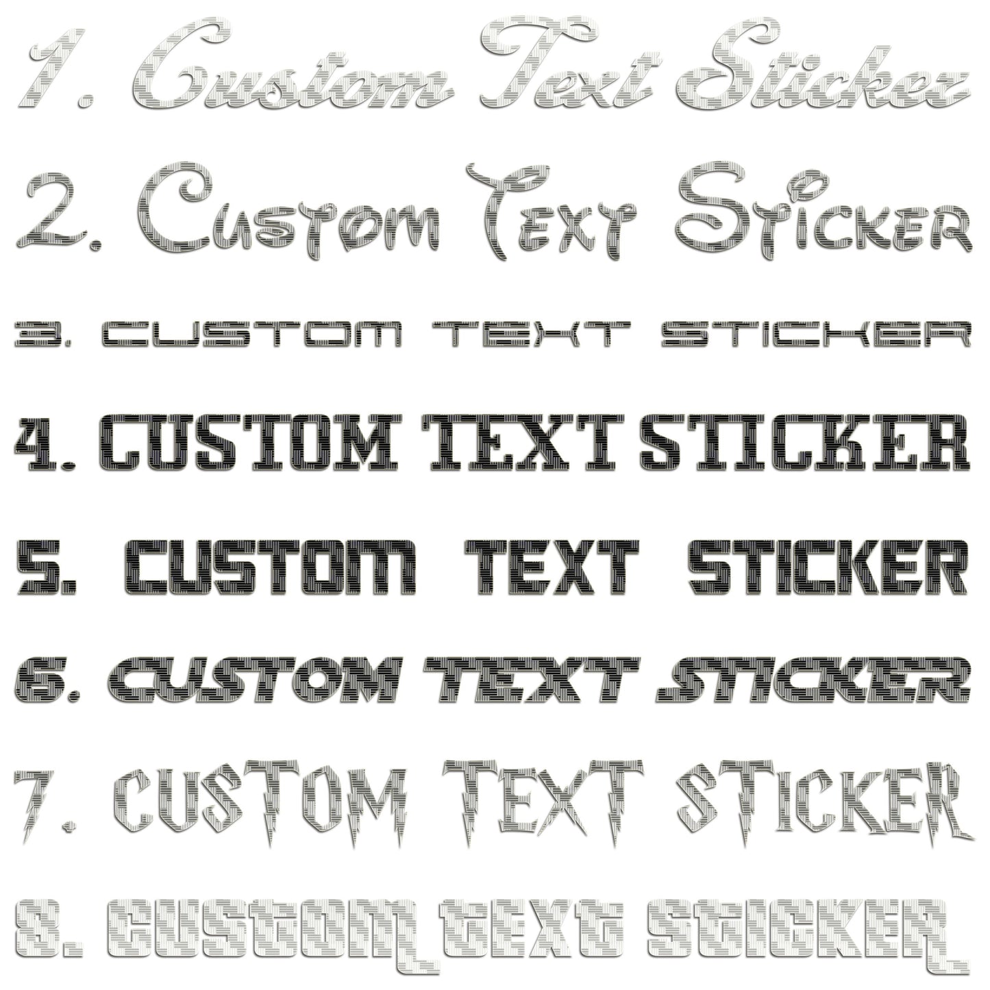 Famous Fonts Custom Text Sticker