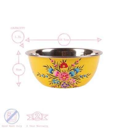 Pansy 18.5cm Stainless Steel Picnic Bowl