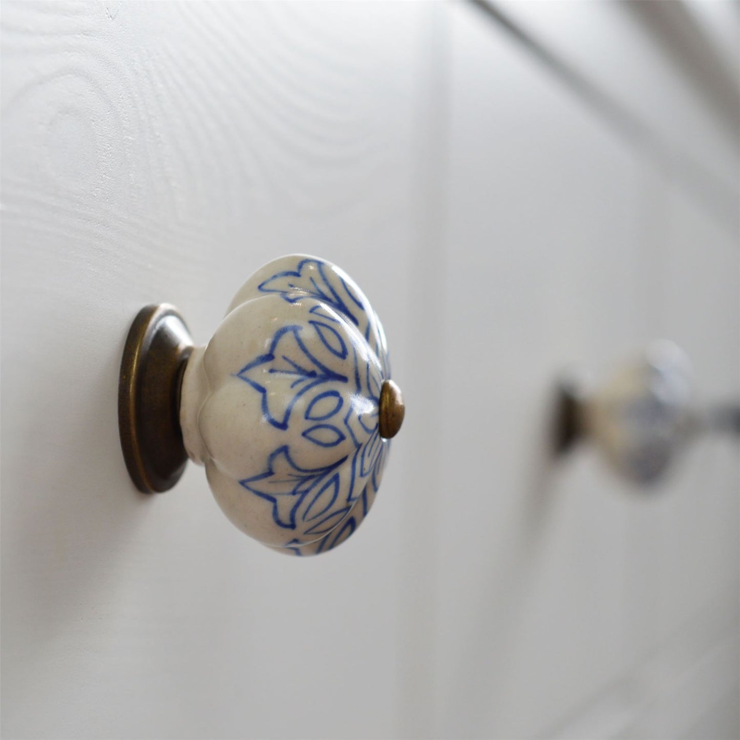 Vintage Floral Ceramic Cabinet Knob