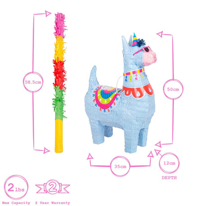 3pc Large Llama Pinata Set with Stick & Blindfold