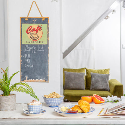 24pc Hand-Printed Floral Stoneware Dinner Set