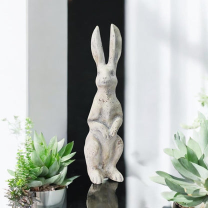 40CM CREAM RESIN RABBIT