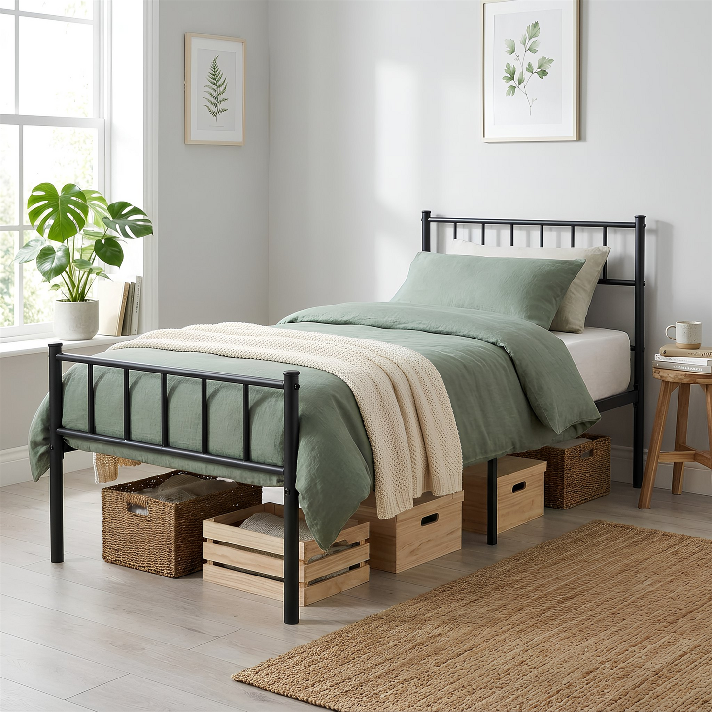 3ft Single Metal Bed Frame - Black