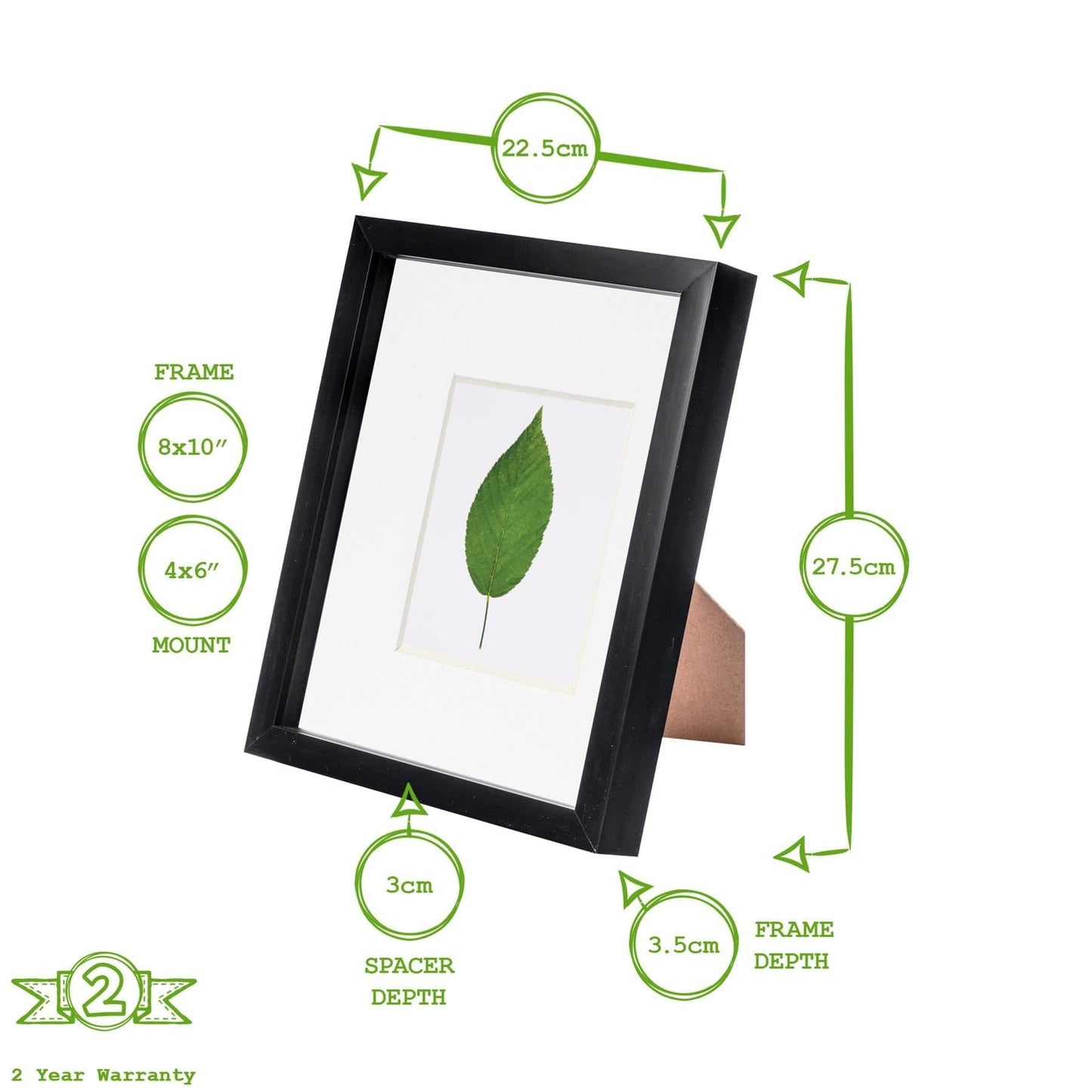 8" x 10" Grey 3D Box Photo Frame - with 4" x 6" Mount