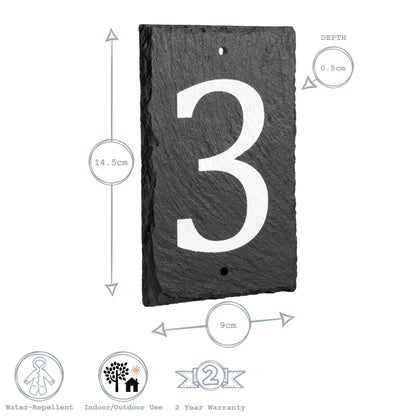 Number 3 Slate House Sign