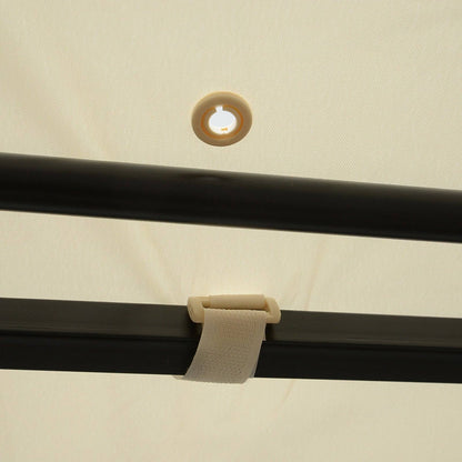 3 x 2.5m Patio Metal Gazebo Door Window Awning Wall Mount Canopy Outdoor Sunshade with Extended Shelter Cream White