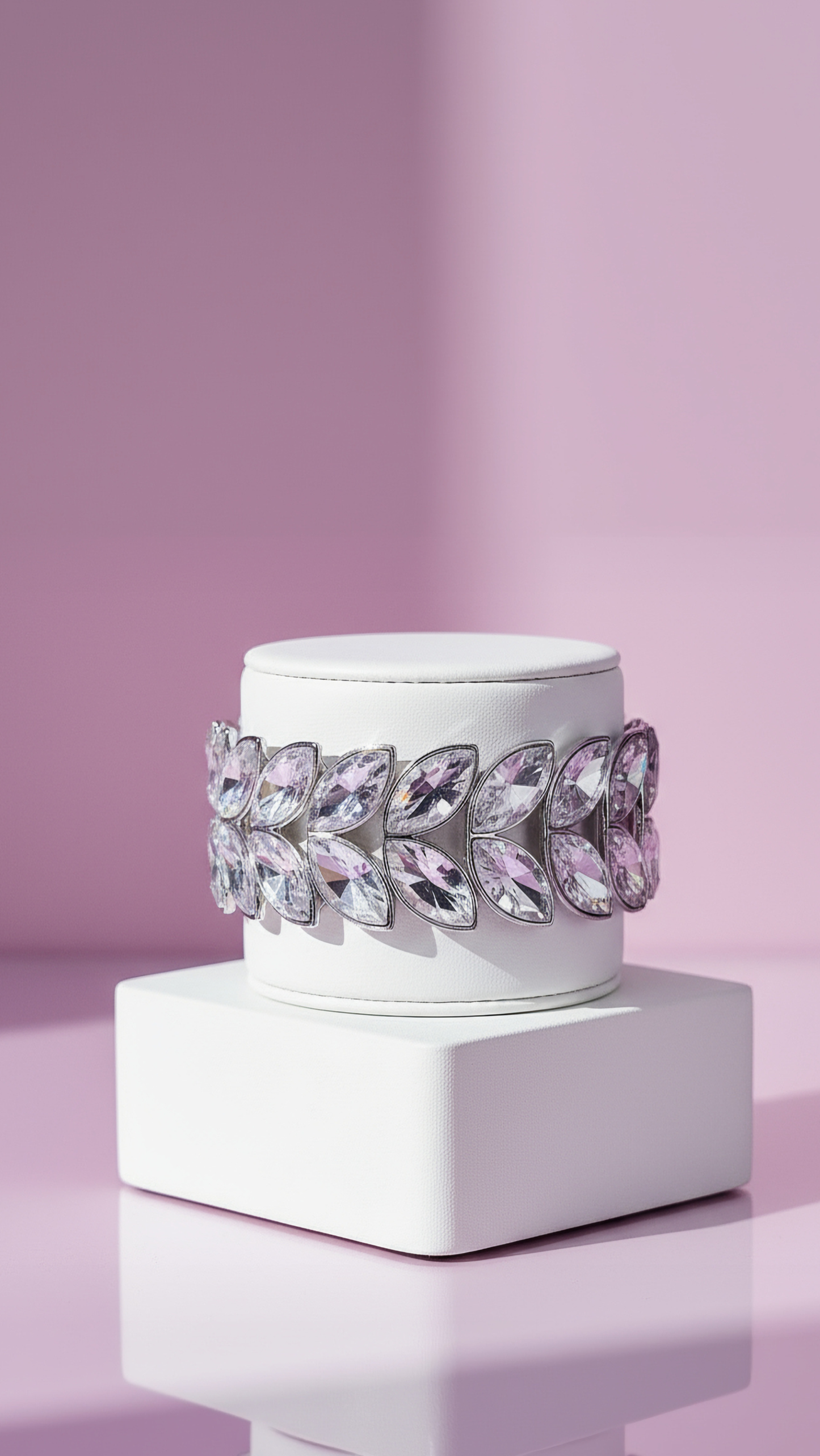 Mirrored Oval Crystal Stretchy Bracelet