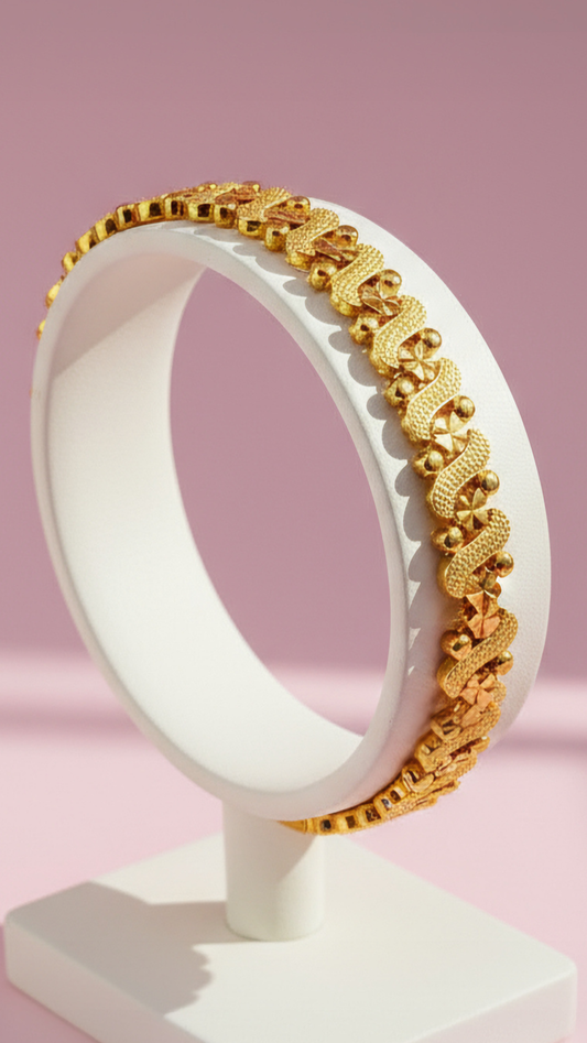 24k Gold Plated Geometric Link Bracelet