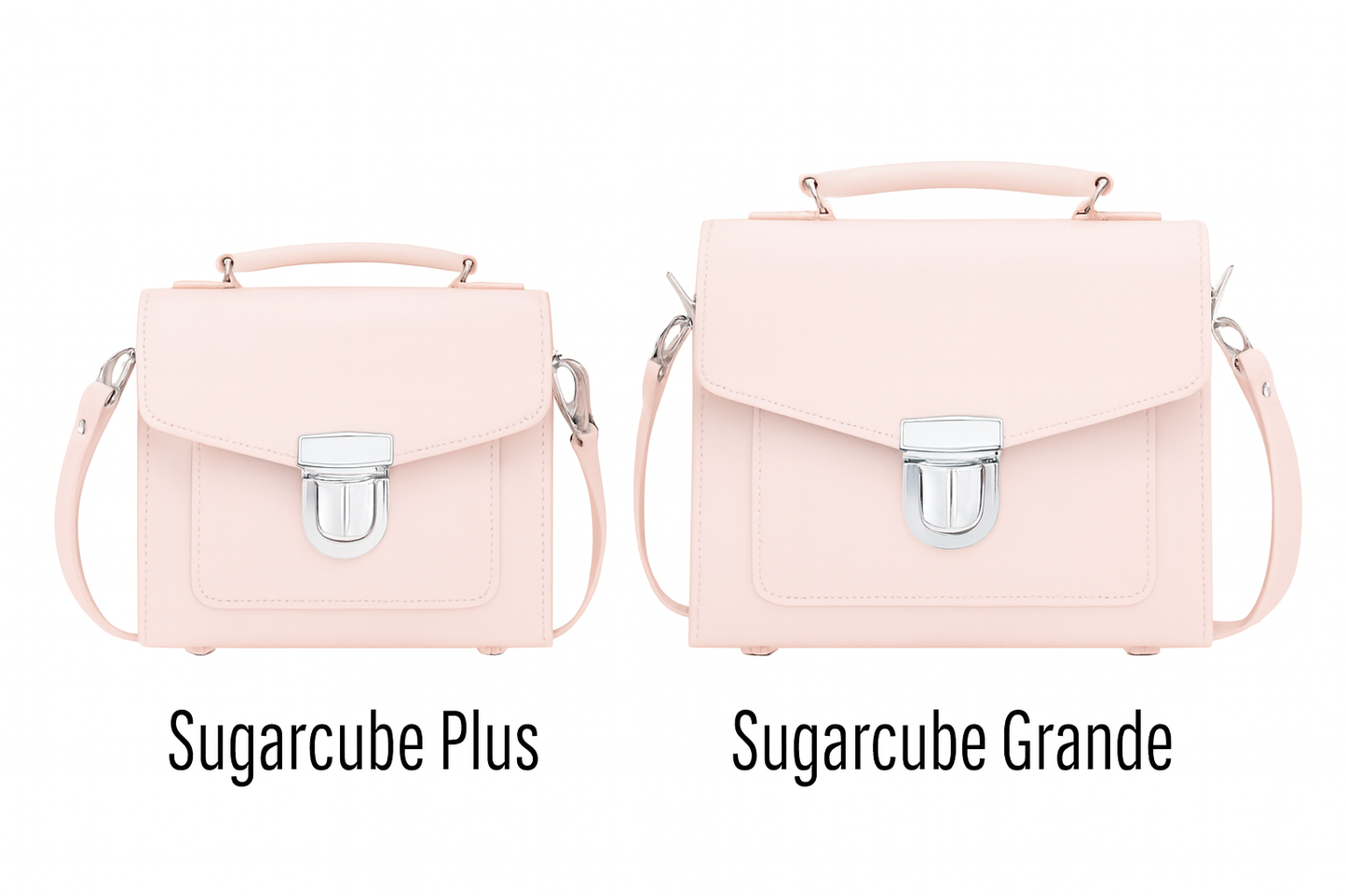 Handmade Leather Sugarcube Handbag - Cherry Blossom