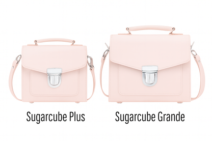 Handmade Leather Sugarcube Handbag - Cherry Blossom