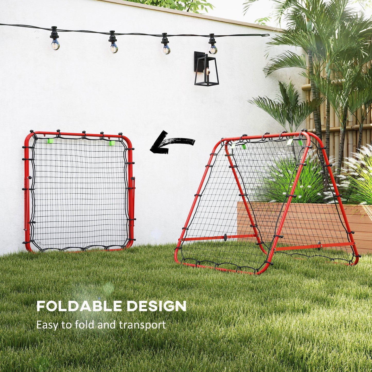 HOMCOM Rebounder Net Football Target Goal with Adjustable Angles