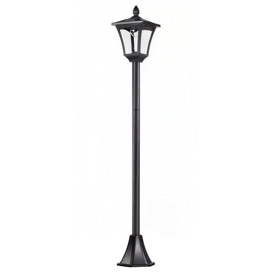 Outdoor Garden Solar Post Lamp Sensor Dimmable LED Lantern Bollard Pathway 1.6M Tall  Black