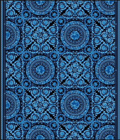 Blue Baroque Pattern Fabric