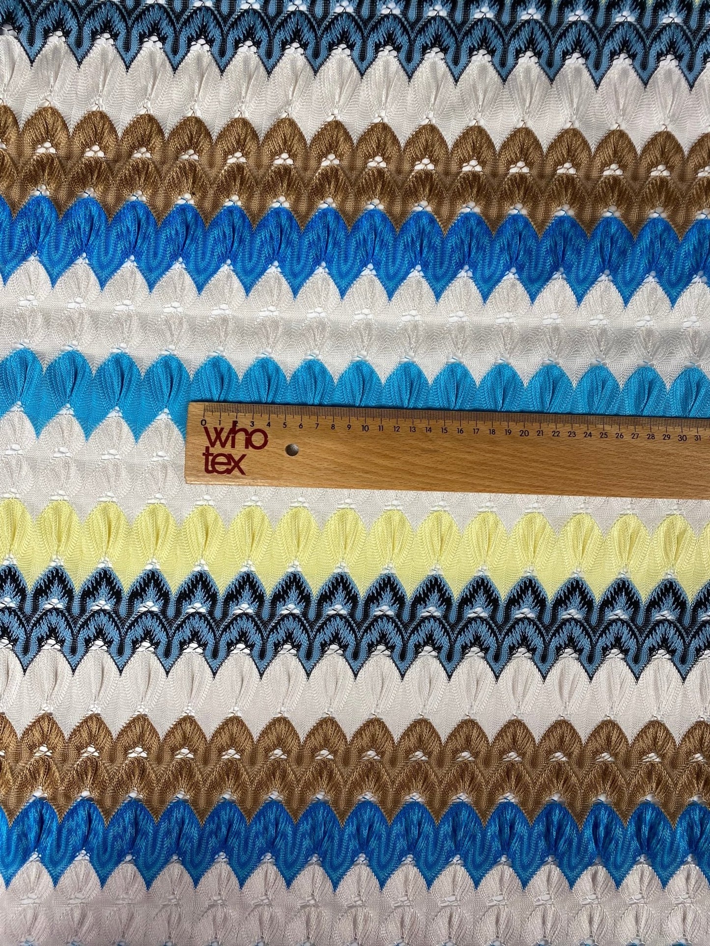 Colorful Chevron Embroidered Fabric
