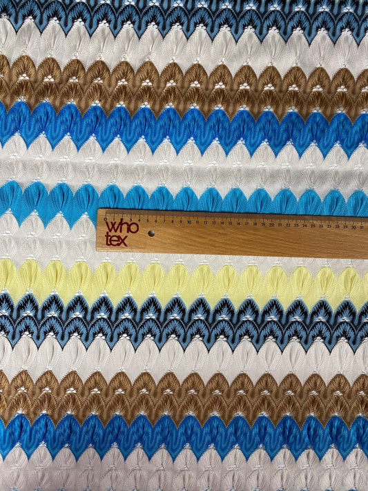 Colorful Chevron Embroidered Fabric