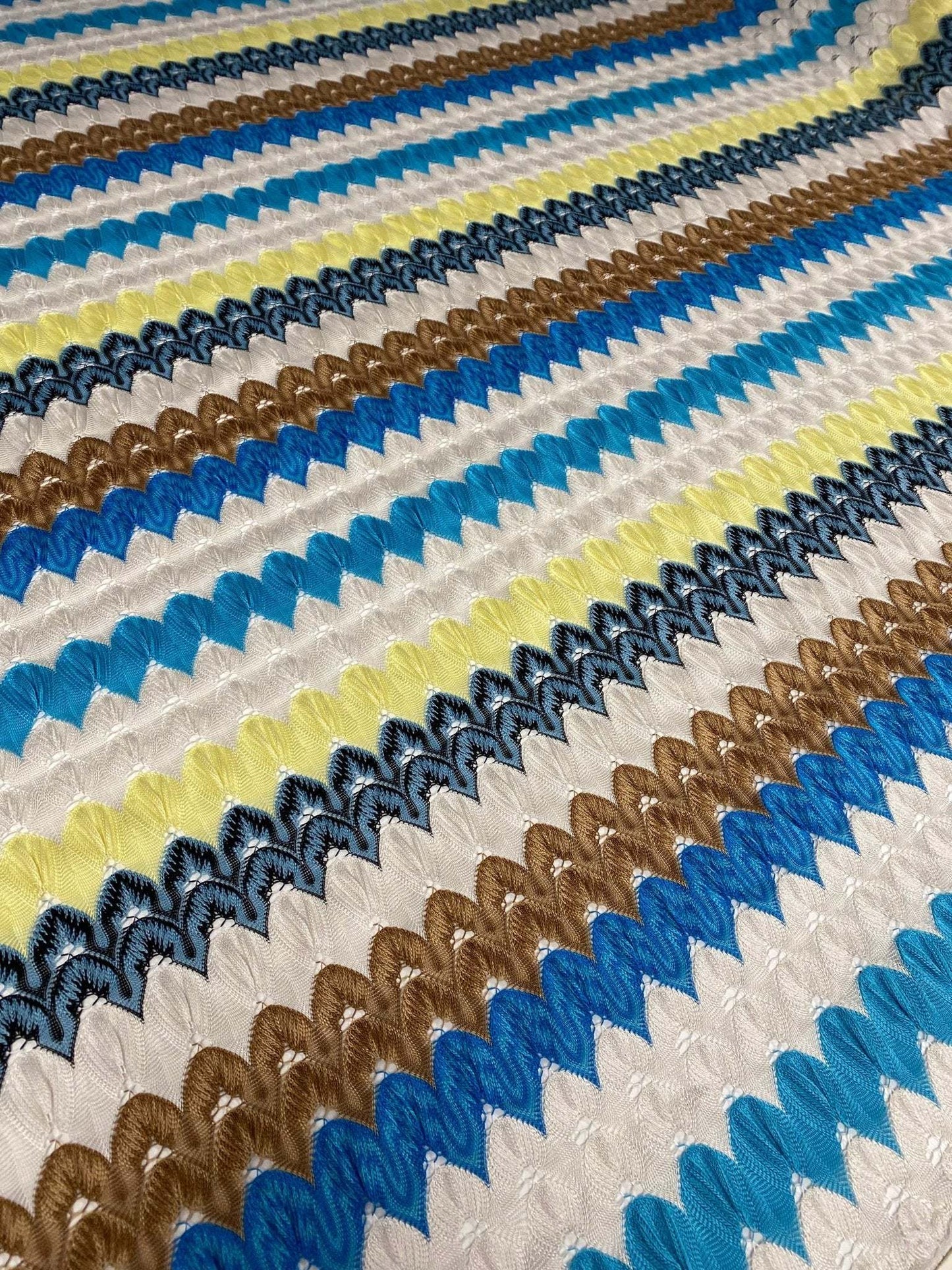 Colorful Chevron Embroidered Fabric