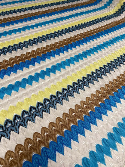 Colorful Chevron Embroidered Fabric