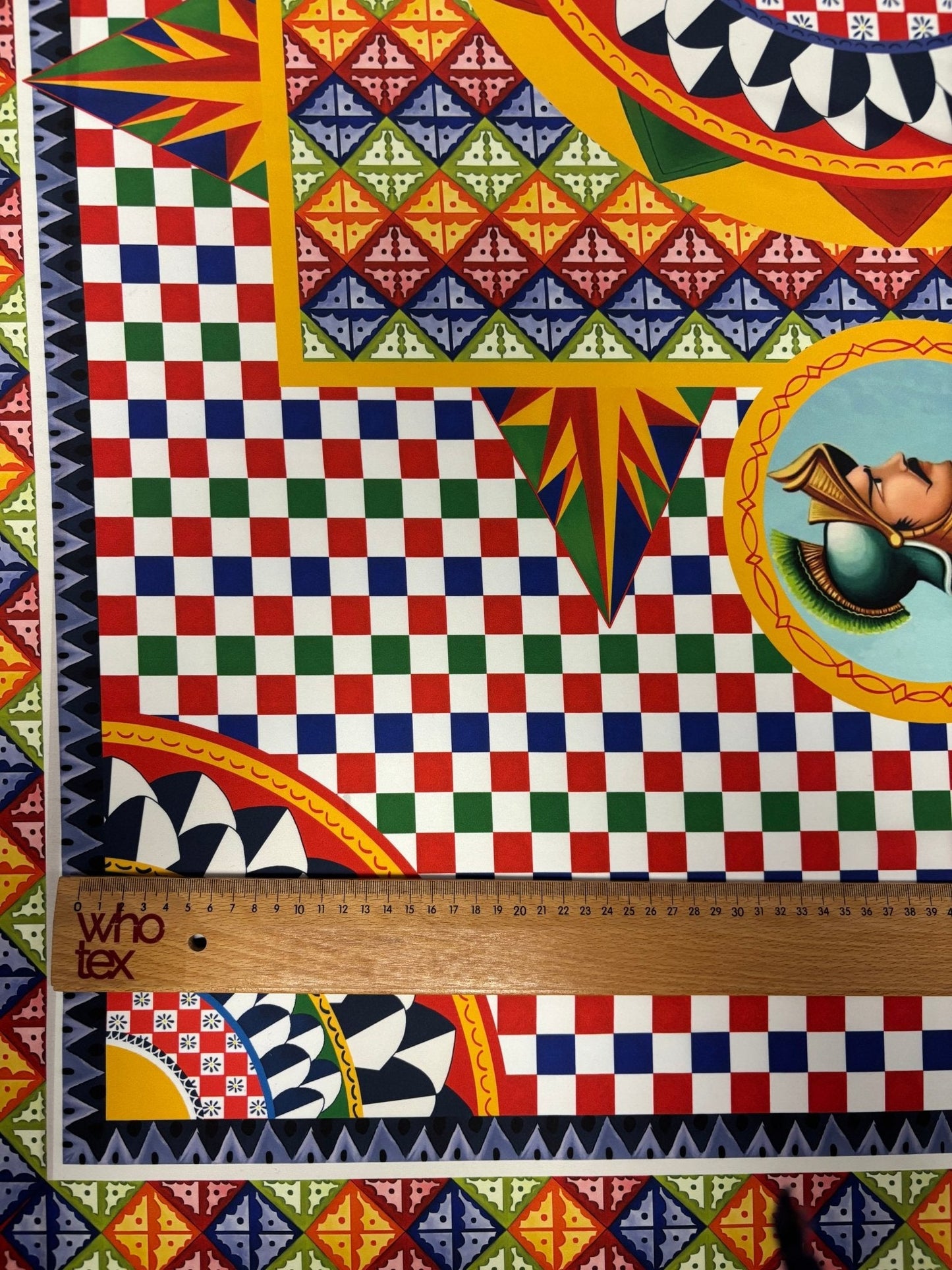 Colorful Satin Fabric by the Metre – Mediterranean Geometric Warrior